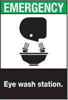 5KL05 Notice Eyewash Sign, 10 x 7In, ENG, SURF