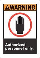 5KL69 Warning Sign, 10 x 7In, ORN, BK and R/WHT