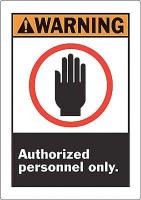 5KL70 Warning Sign, 14 x 10In, ORN, BK and R/WHT