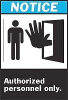 5KL99 Notice Sign, 10 x 7In, BL and BK/WHT, ENG