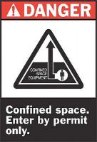 5KM02 Danger Sign, 10 x 7In, R and BK/WHT, ENG