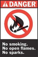 5KM09 Danger No Smoking Sign, 14 x 10In, ENG