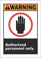 5KM38 Warning Sign, 10 x 7In, ORN, BK and R/WHT