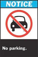 5KM75 Notice Sign, 14 x 10In, R, BL and BK/WHT