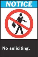 5KM90 Notice Sign, 10 x 7In, R, BL and BK/WHT