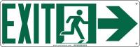 5KNA3 Fire Exit Sign, 7 x 15In, GRN/WHT, SYM, SURF