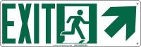 5KMZ0 Fire Exit Sign, 7 x 21In, GRN/WHT, Exit, ENG
