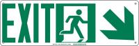 5KMZ1 Fire Exit Sign, 7 x 21In, GRN/WHT, Exit, ENG