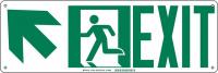 5KMY1 Fire Exit Sign, 7 x 21In, GRN/WHT, Exit, ENG