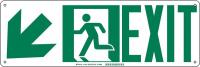 5KMZ4 Fire Exit Sign, 7 x 21In, GRN/WHT, Exit, ENG