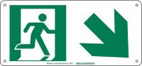 5KNC3 Fire Exit Sign, 7 x 15In, GRN/WHT, SYM, SURF