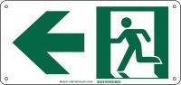 5KNA6 Fire Exit Sign, 7 x 15In, GRN/WHT, SYM, SURF