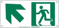 5KMZ9 Fire Exit Sign, 7 x 15In, GRN/WHT, SYM, SURF