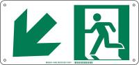 5KNA8 Fire Exit Sign, 7 x 15In, GRN/WHT, SYM, SURF