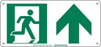 5KNA9 Fire Exit Sign, 7 x 15In, GRN/WHT, SYM, SURF