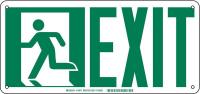 5KND2 Fire Exit Sign, 7 x 15In, GRN/WHT, Exit, ENG