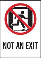 5KNE8 Fire Exit Sign, 10 x 7In, R and BK/WHT, ENG