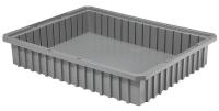 5LA21 Tote Box, Modular, L 22 3/8, W 17 3/8, Gray