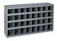 5LE87 Bin Storage Unit, W 33 3/4, 32 Bins, Gray