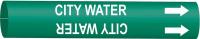 5LEP2 Pipe Marker, City Water, Grn, 6 to 7-7/8 In