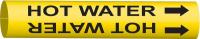 5LFA2 Pipe Marker, Hot Water, Yel, 6 to 7-7/8 In