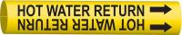 5LFA6 Pipe Marker, Hot Water Return, 8to9-7/8 In