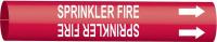 5LFK4 Pipe Marker, Sprinkler Fire, Red, 10to15 In