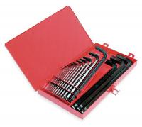 5LM72 Ball End Hex Key Set, 0.050 - 5/8 In, Long
