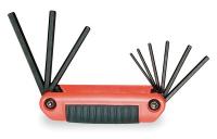 5LM85 Hex Key Set, 0.050-3/16 In., Fold-Up, Ergo