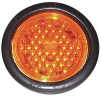 5LME9 Strobe Light, LED, Amber, Round, 5-1/2 Dia