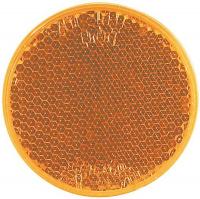5LMH6 Reflector, Adhesive, Yellow, Round, PK 10