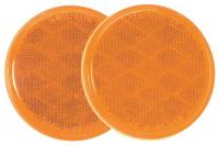 5LMH8 Adhesive Mount Reflector, Amber, PK 10