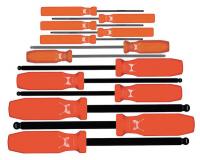 5LN04 Ball End Hex Key Set, 0.050 - 3/8 In.