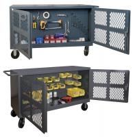5LVF7 Two Sided Mesh Security Cart, Steel