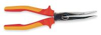 5LW93 Ins Bent Nose Plier w/Cutter, 8 In