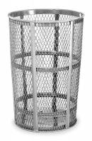 5LY32 Street Basket, Round, Steel, 45 gal.