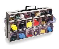 5LY71 Tip Out Bin Frame, 42 Compartment, Gray