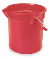 5M792 Bucket, 10 Qt., Red, HDPE, 10-1/4 In H
