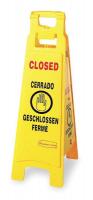 5M872 Floor Sign, Closed, Multilingual, Brght Ylw