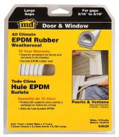 5MFK6 Weatherstrip, D, White, Length 17 ft.