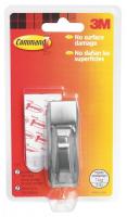 5MVN1 Medium Metal Hook, Nickel, L 3 1/8 In.