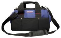 5MZJ2 Wide Mouth Tool Bag, 23 Pkt, Blue/Blk