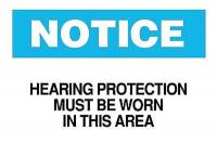 5N481 Notice Sign, 7 x 10In, BL and BK/WHT, ENG