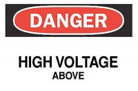 5N522 Danger Sign, 7 x 10In, R and BK/WHT, HV ABV