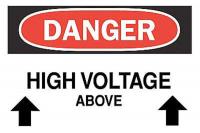 5N524 Danger Sign, 7 x 10In, R and BK/WHT, HV ABV