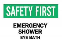 5N561 Safety Shower Sign, 10 x 14In, ENG, Text