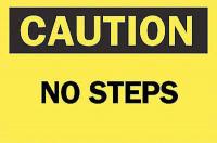 5N580 Caution Sign, 7 x 10In, BK/YEL, No Steps