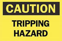 5N589 Caution Sign, 7 x 10In, BK/YEL, TRP Hazard