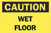 5N595 Caution Sign, 10 x 14In, BK/YEL, Wet FL, ENG