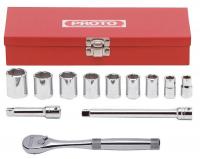 5NAV8 Socket Set, 3/8 Dr, 6 Pt Std, SAE, 12 Pc
